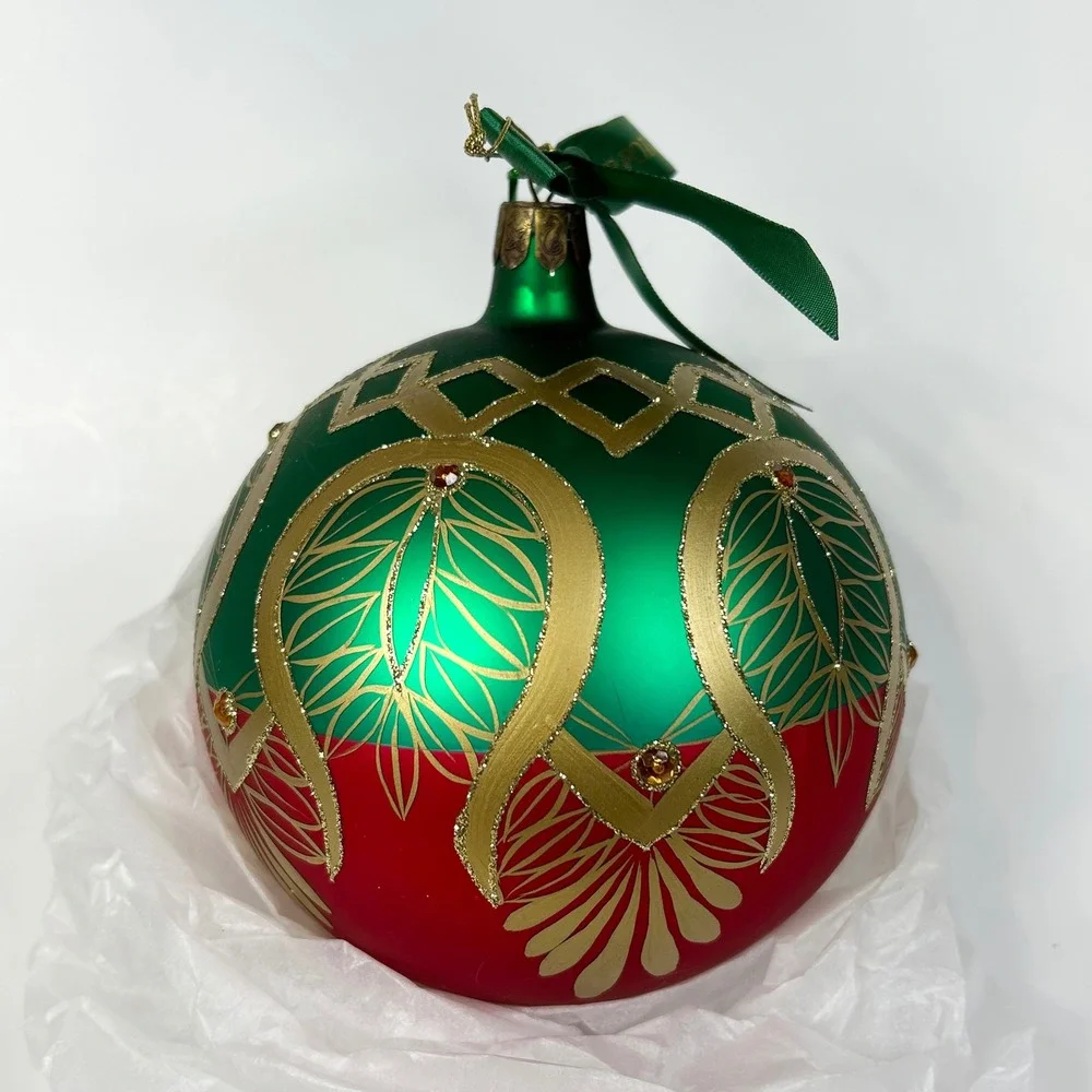 WATERFORD Holiday Heirlooms Peacock Grande/Matte Globe Ornament Ltd Edi' 124808